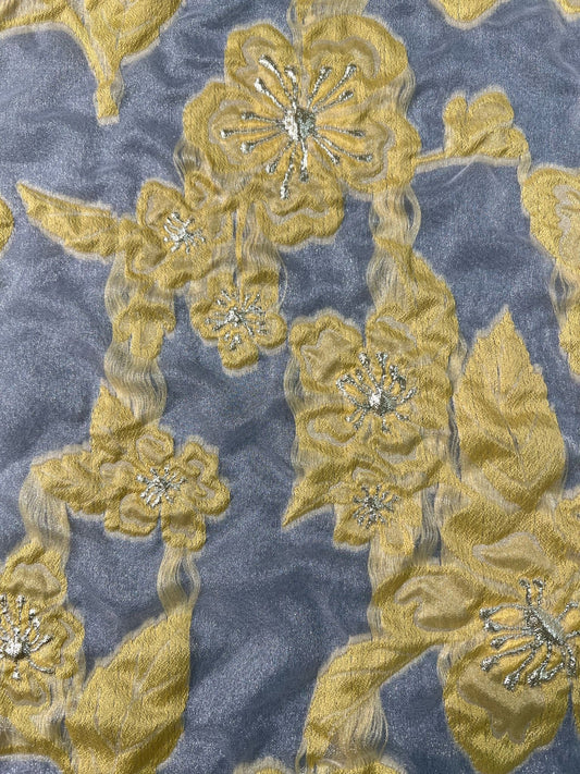 Textured Floral Pattern Burnout Brocade