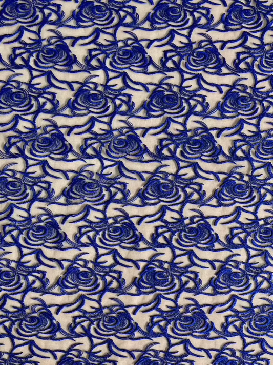 Rose Patterned Embroidered Lace