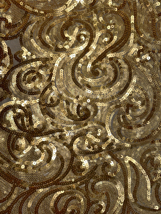 Patterned Mini Sequins on Stretched Tulle