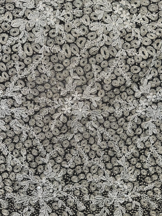 Beaded Floral Patterned Embroidery