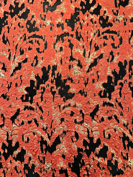 Metallic Chandelier Pattern Burnout Brocade