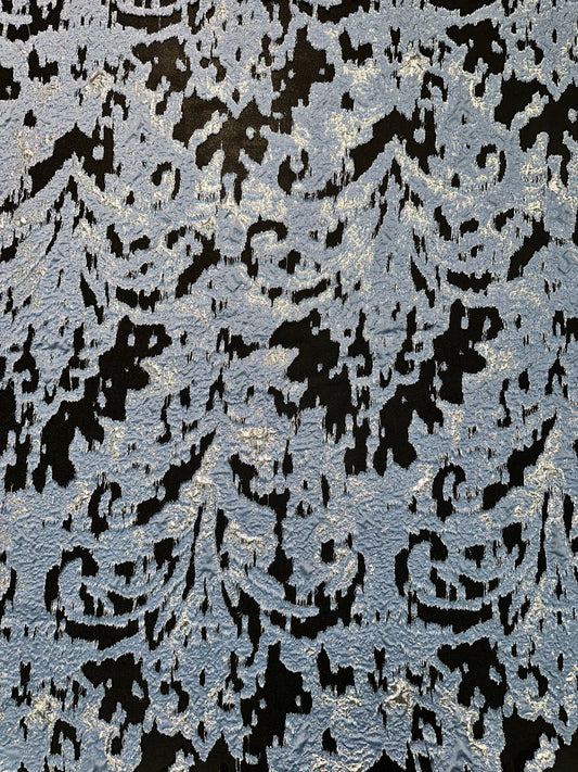 Metallic Chandelier Pattern Burnout Brocade