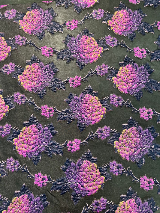 Gradient Floral Pattern Burnout Brocade