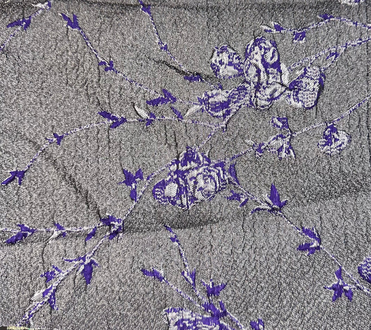 Textured Floral Vine Pattern Brocade