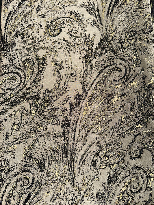 Gold and Black Patterned Upholstery Fabric