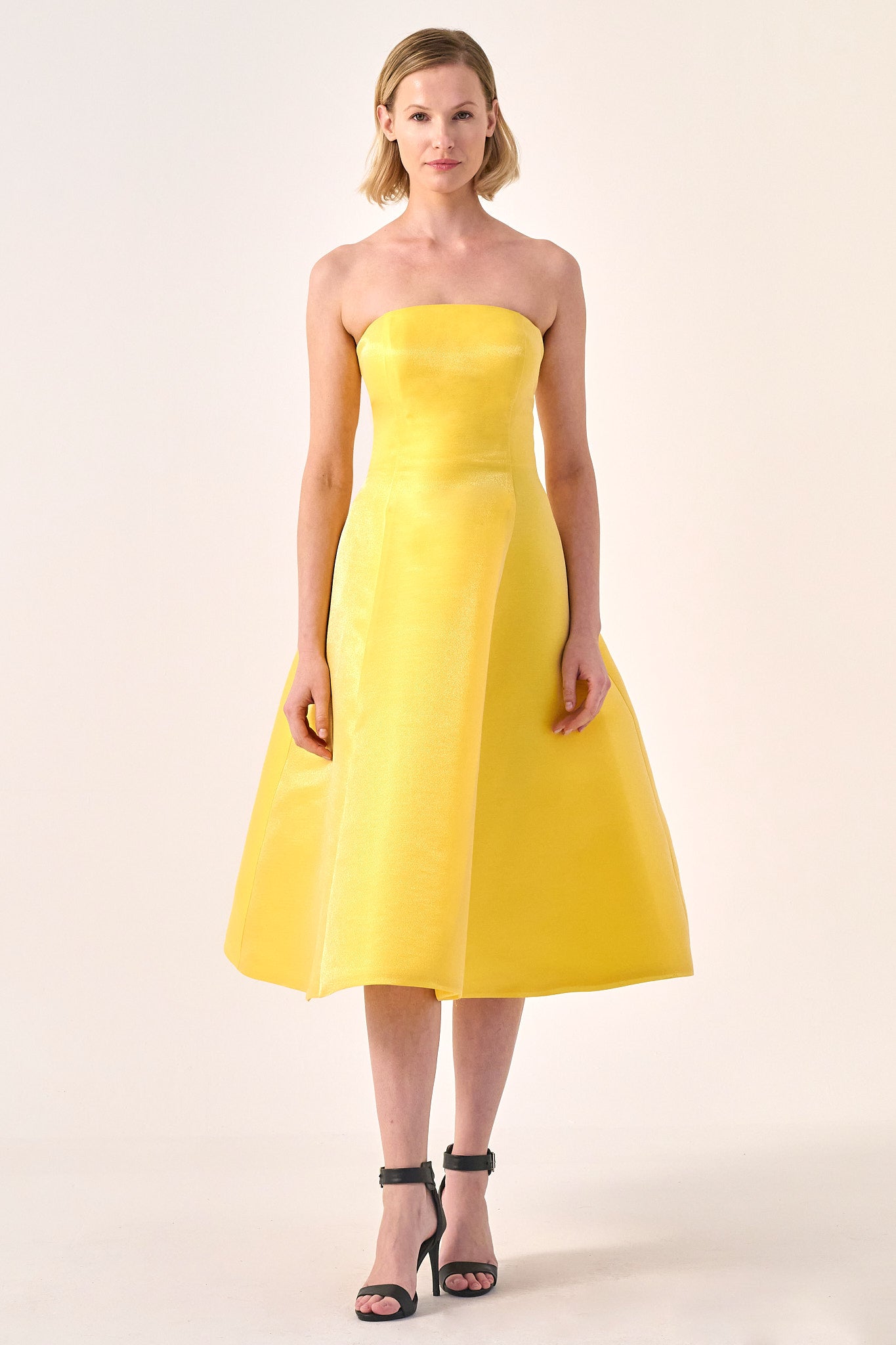 strapless a line midi dress Strapless A-Line Midi Dress Blue