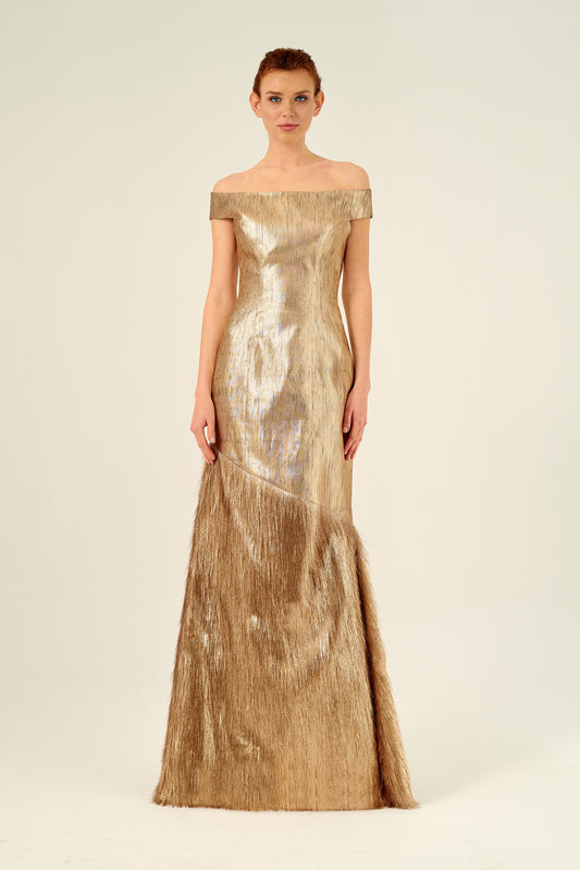 Off-The-Shoulder Fitting Silhouette Long Dress