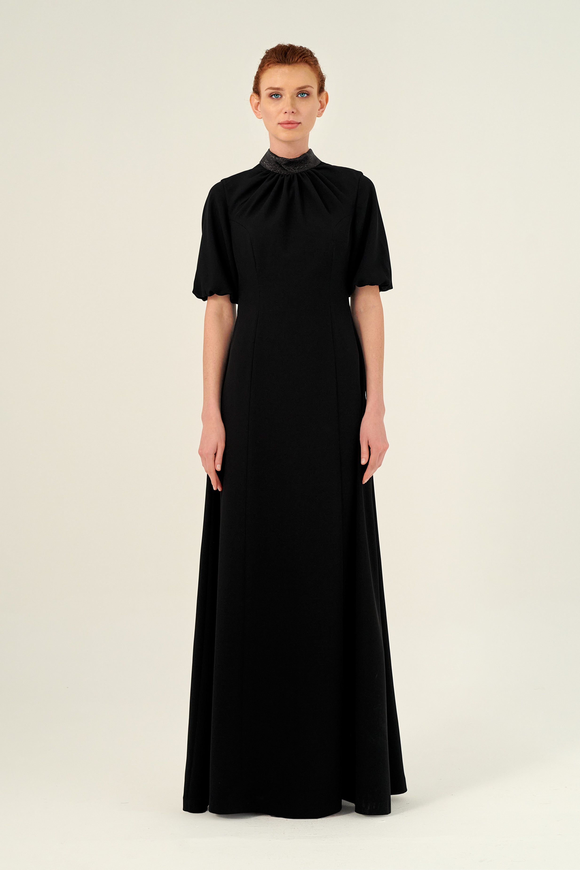 Turtleneck Short Sleeve Maxi Gown John Paul Ataker Turtleneck Short Sleeve Maxi Gown John Paul Ataker