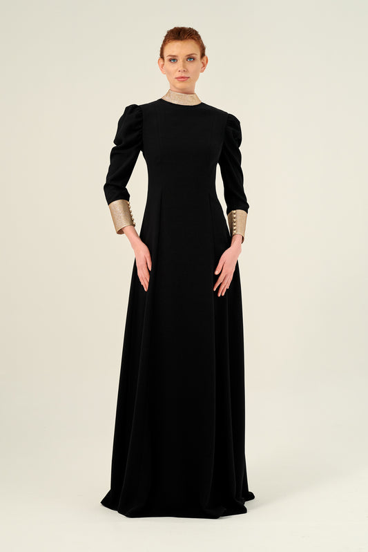 Soft Woven and Metallic Jacquard Dress