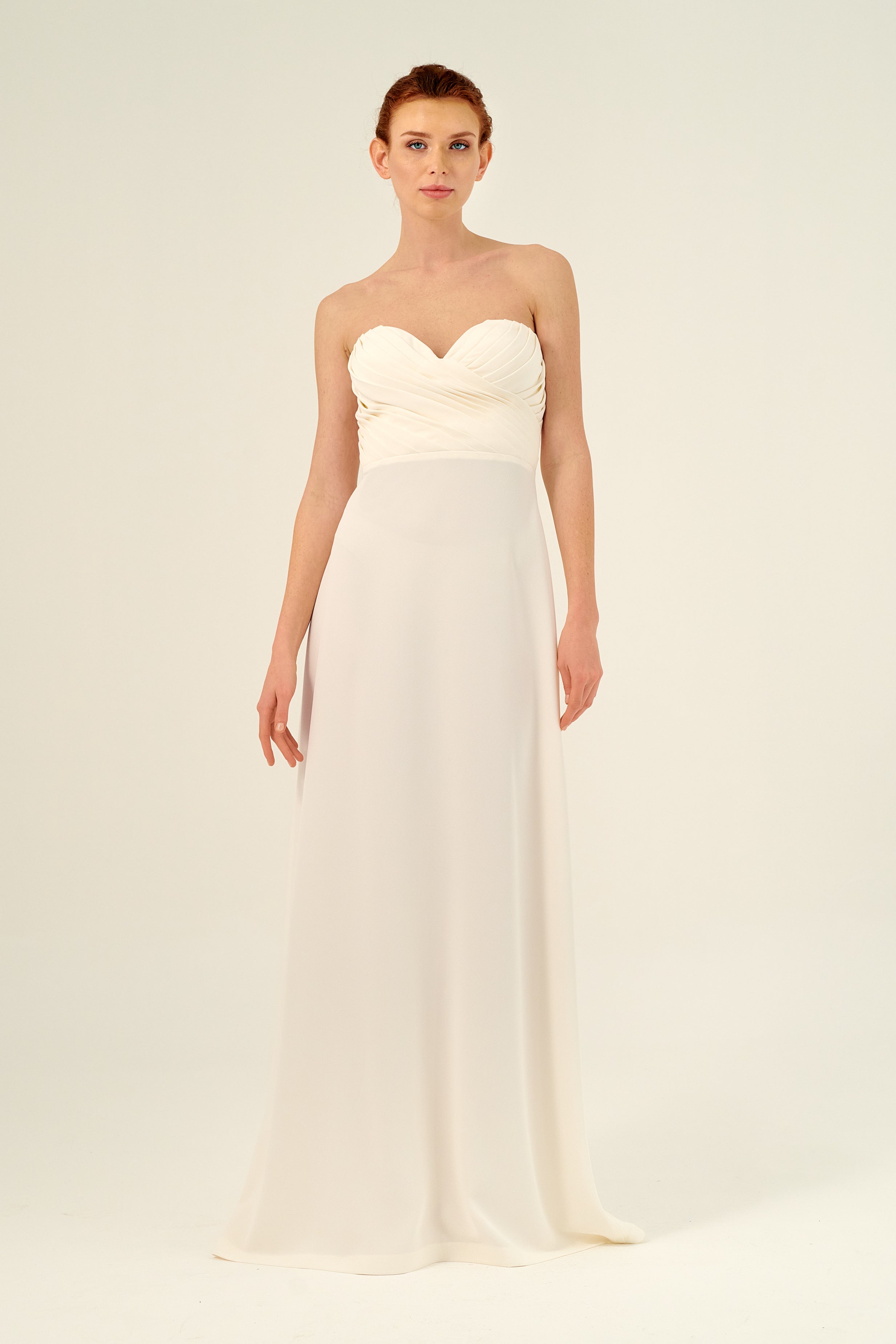 Pleated Sweetheart Neckline Long Dress Navy Pleated Sweetheart Neckline Long Dress Navy