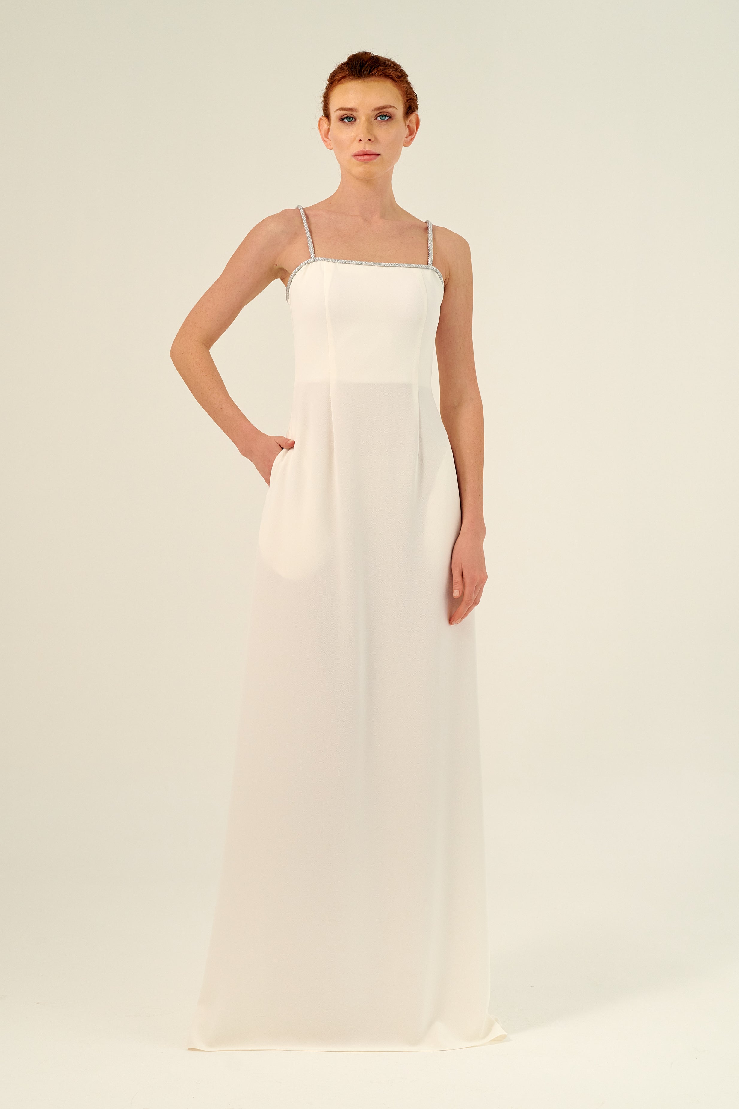 A Line Silhouette Braided Straps Detail Long Dress John Paul Ataker A Line Silhouette Braided Straps Detail Long Dress John Paul Ataker