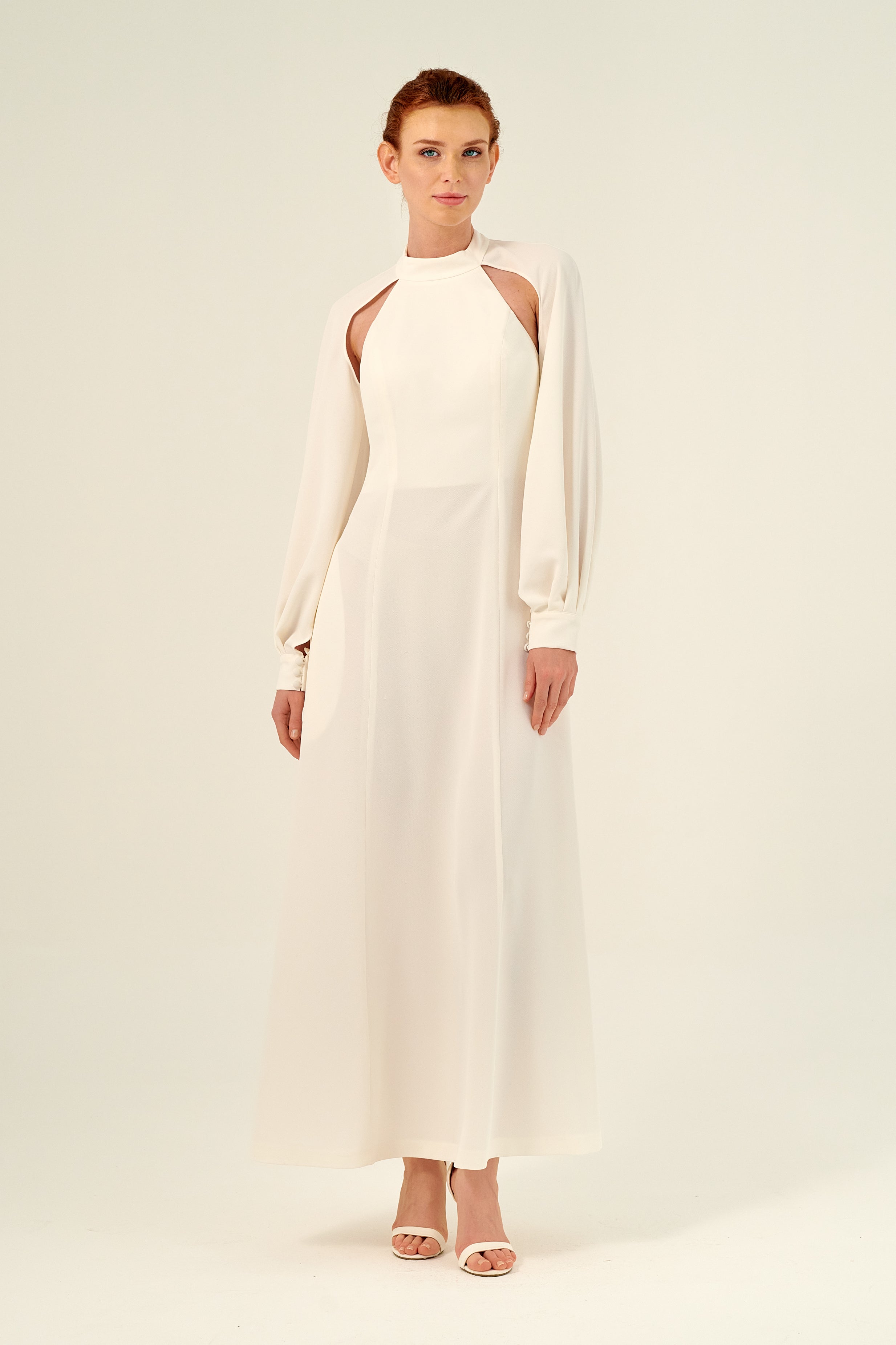 Long Sleeves High Neckline Cut-Out Details Maxi Dress John Paul Ataker Long Sleeves High Neckline Cut-Out Details Maxi Dress John Paul Ataker