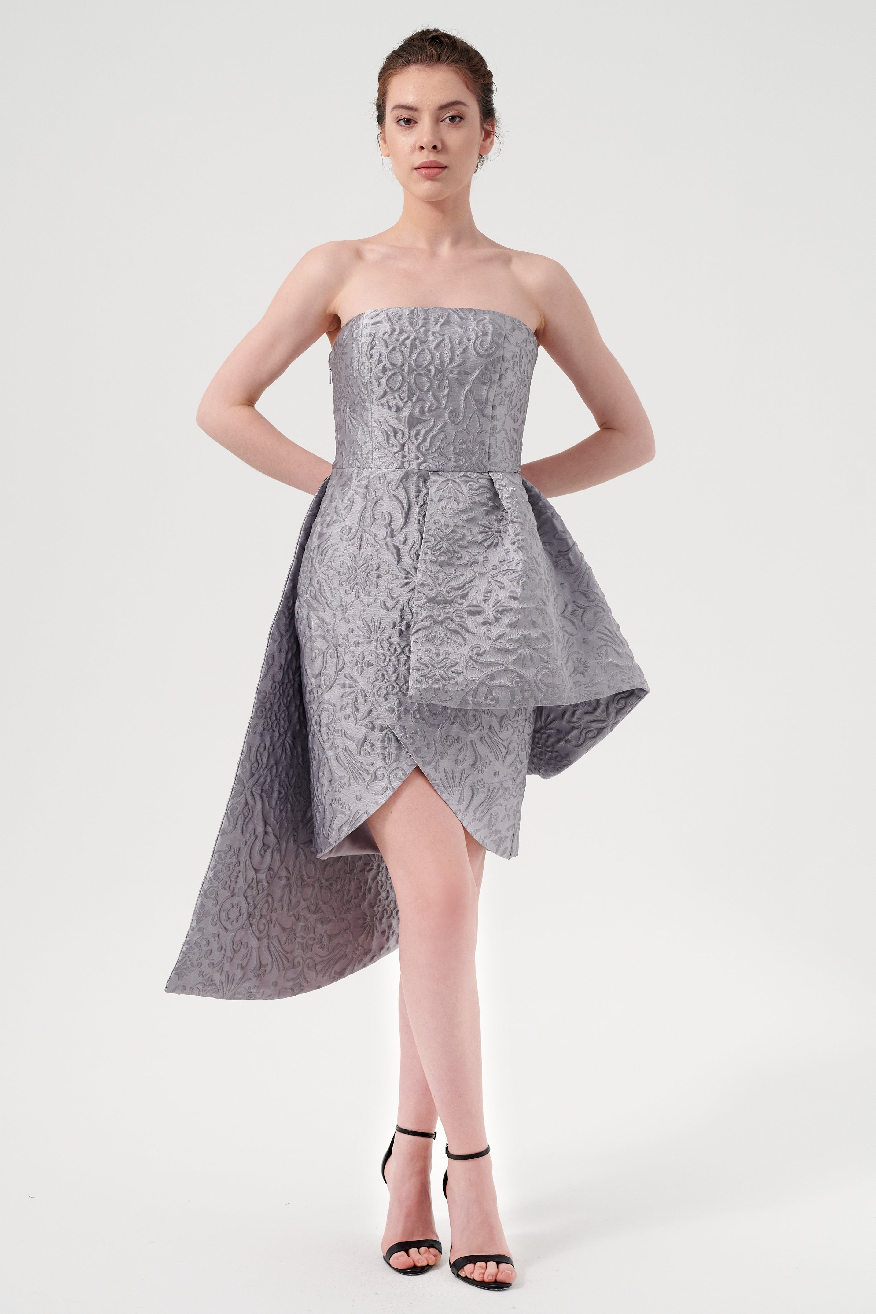 Strait Strapless Neckline Asymmetric Hem Detail Short Dress John Paul Ataker Strait Strapless Neckline Asymmetric Hem Detail Short Dress John Paul Ataker