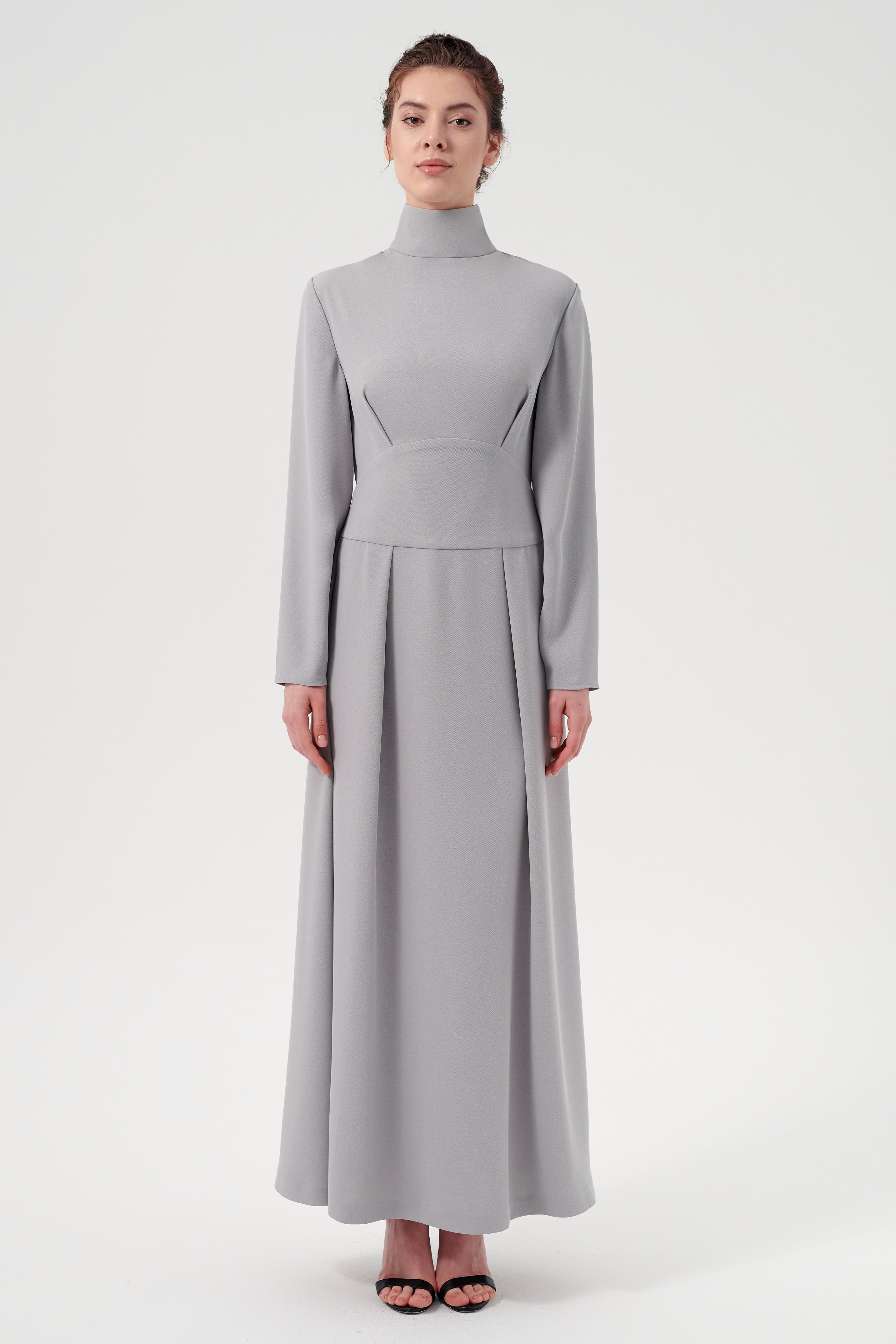 High neck long sleeve fit and flare maxi dress John Paul Ataker High neck long sleeve fit and flare maxi dress John Paul Ataker