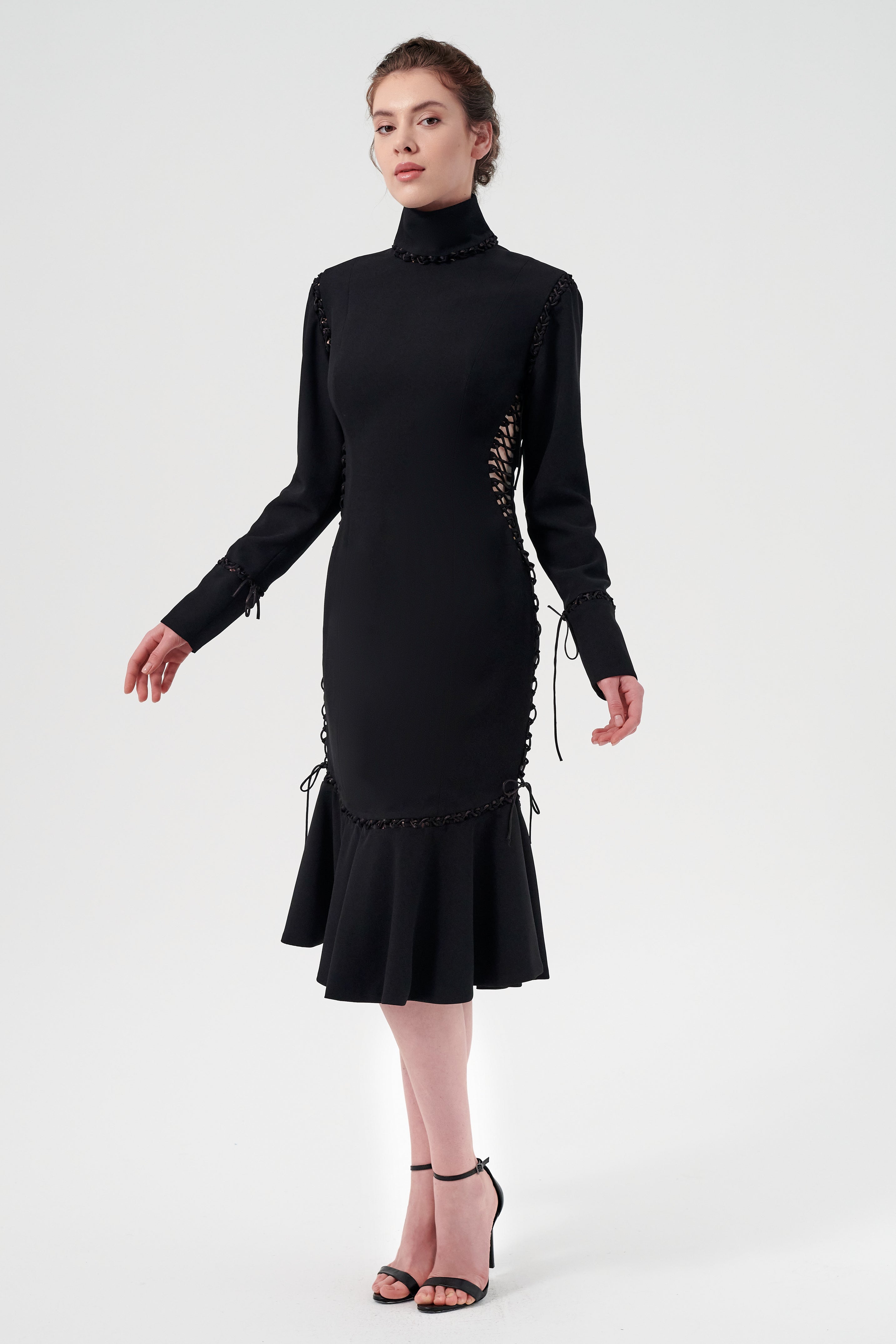 Functional Below-The-Knee Dress With Removable Sleeves, Collar, Cuffs, John Paul Ataker Functional Below-The-Knee Dress With Removable Sleeves, Collar, Cuffs, John Paul Ataker