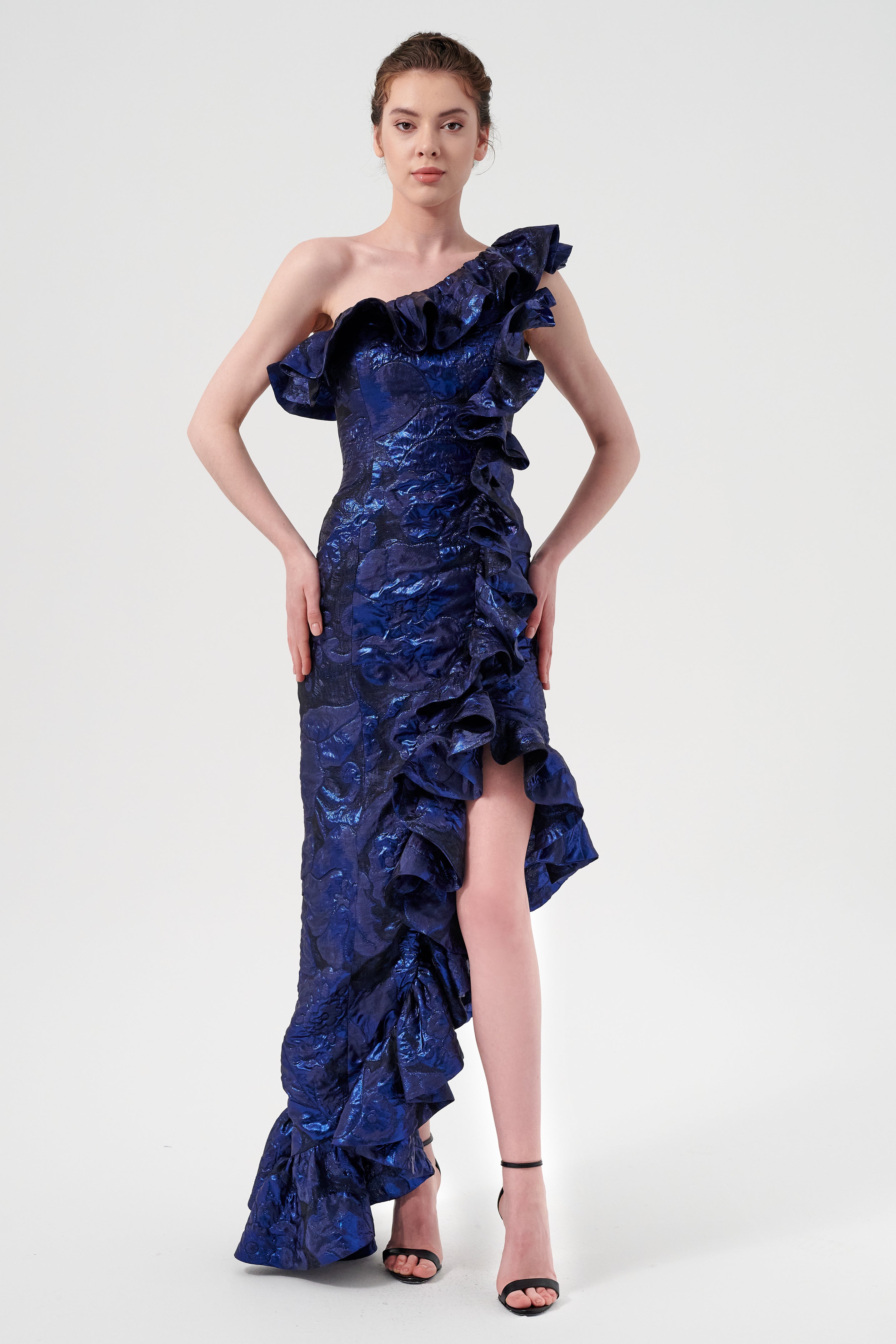 One Shoulder Neckline Frilly Asymmetric Hem And Neckline Detail Floral John Paul Ataker One Shoulder Neckline Frilly Asymmetric Hem And Neckline Detail Floral John Paul Ataker