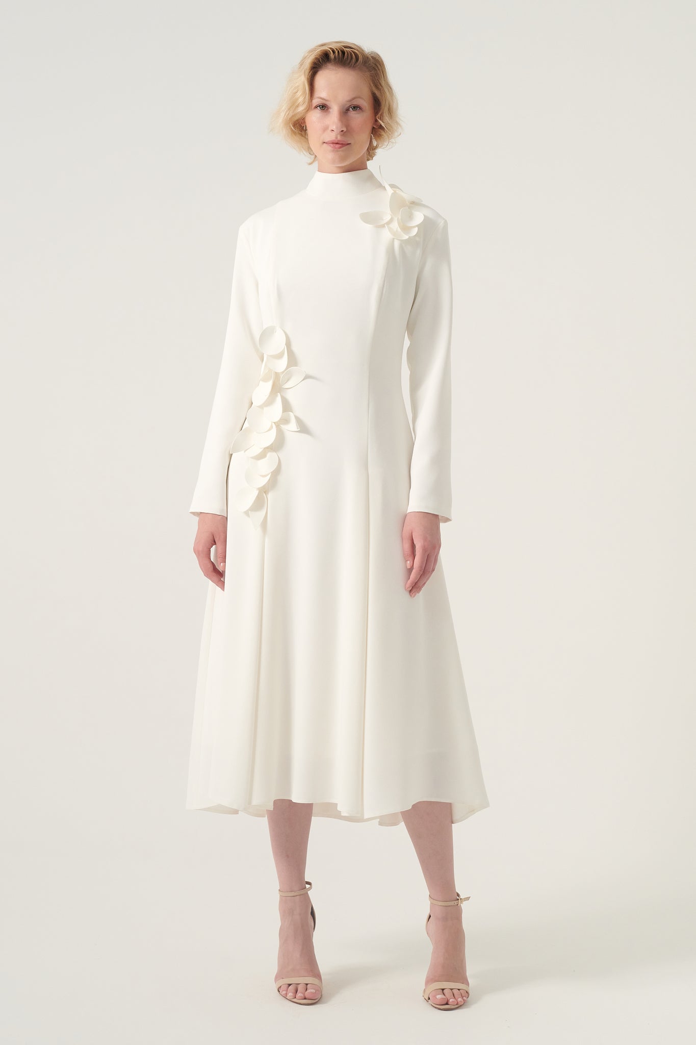 High neckline long sleeve A-line midi dress John Paul Ataker High neckline long sleeve A-line midi dress John Paul Ataker