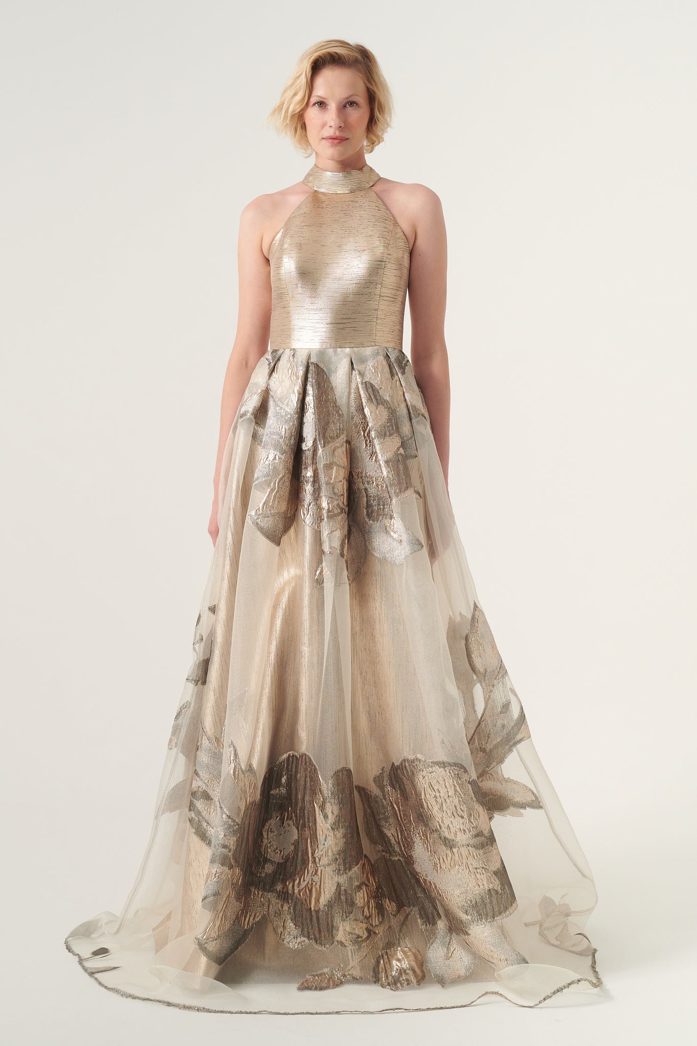 High neck appliques detail floor-length dress John Paul Ataker High neck appliques detail floor-length dress John Paul Ataker