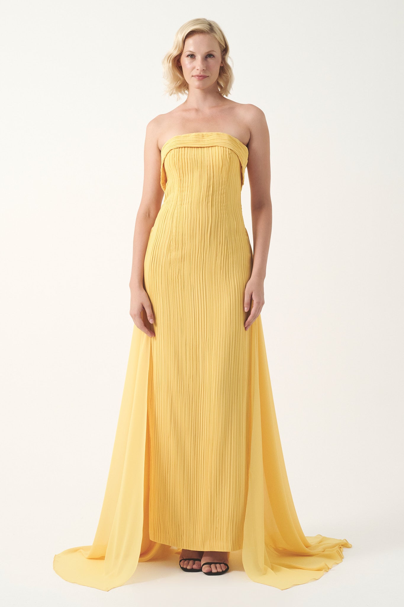 Folded neckline pleated strapless With Train From Waist long dress John Paul Ataker Folded neckline pleated strapless With Train From Waist long dress John Paul Ataker