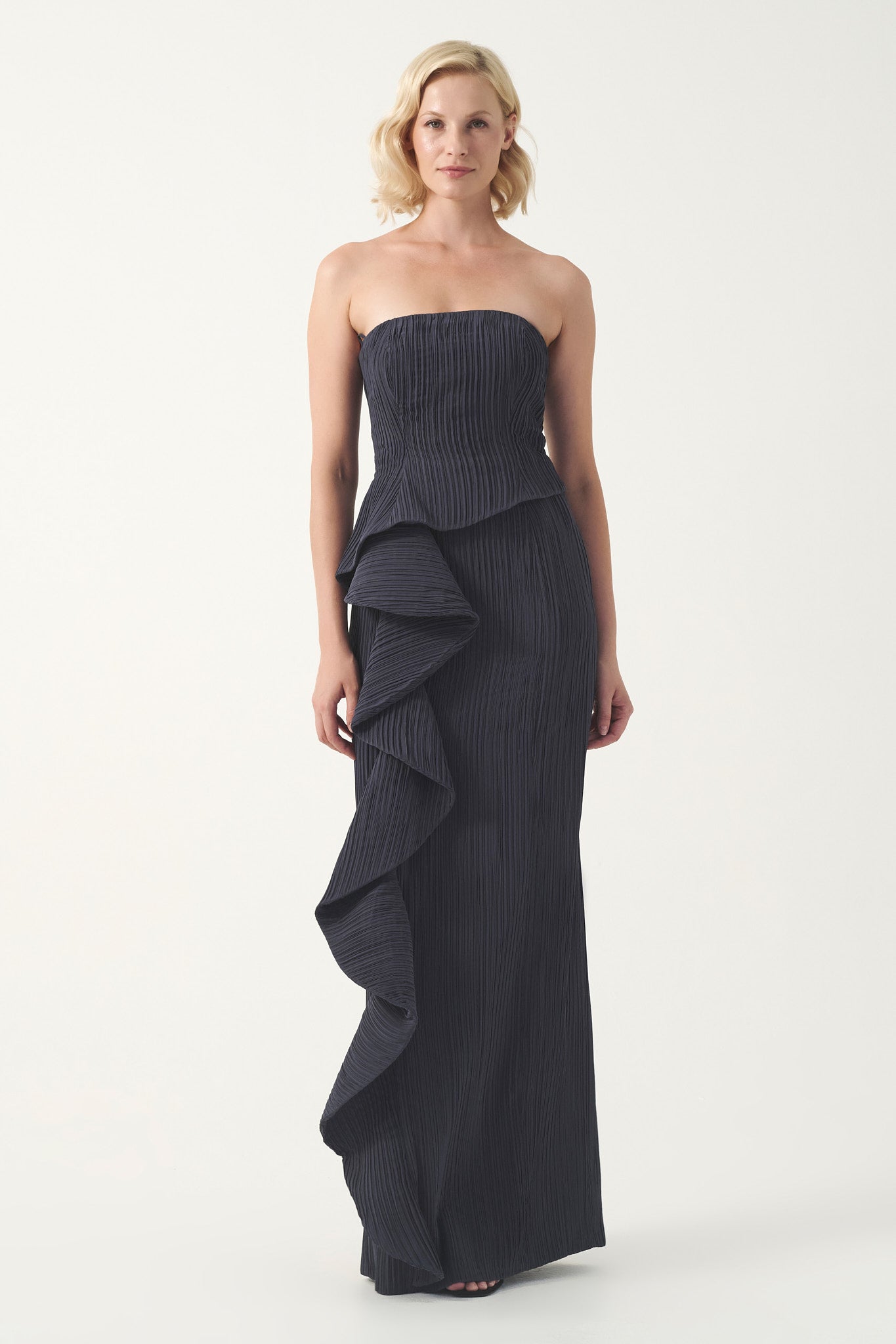 maxi pleated dress ruffle Trendy Pleated Brown Maxi Dress | Cute Women's Dress