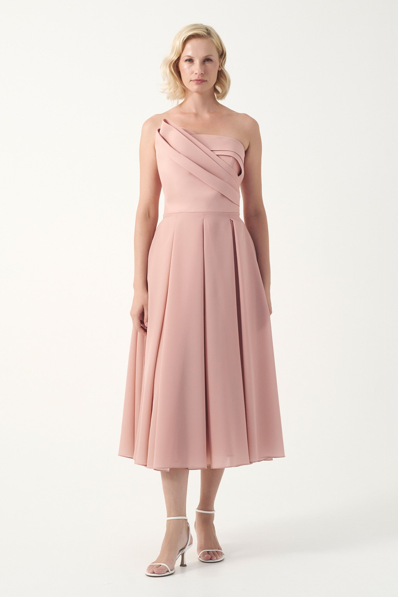 Asymmetric Draped Midi Dress John Paul Ataker Asymmetric Draped Midi Dress John Paul Ataker