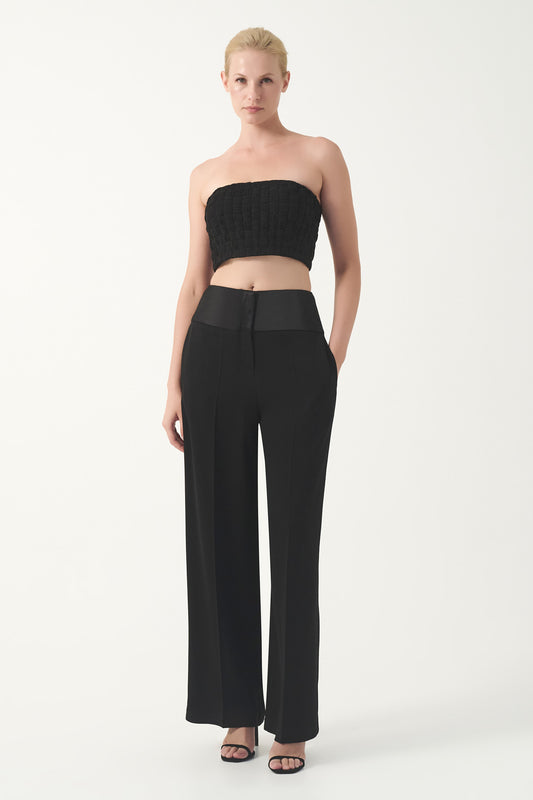 Woven Bandeau with Relaxed Trousers