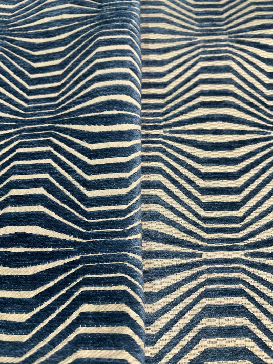Blue Patterned Upholstery Fabric