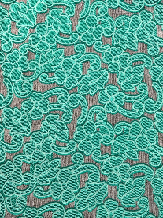 Embroidered Floral Fabric on Tulle