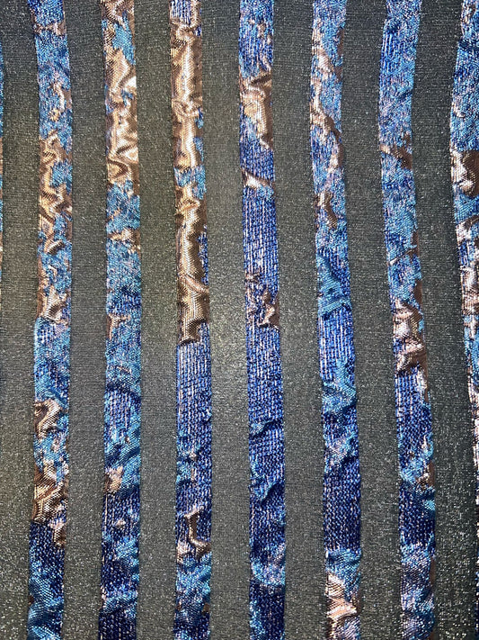 Striped Burnout Brocade