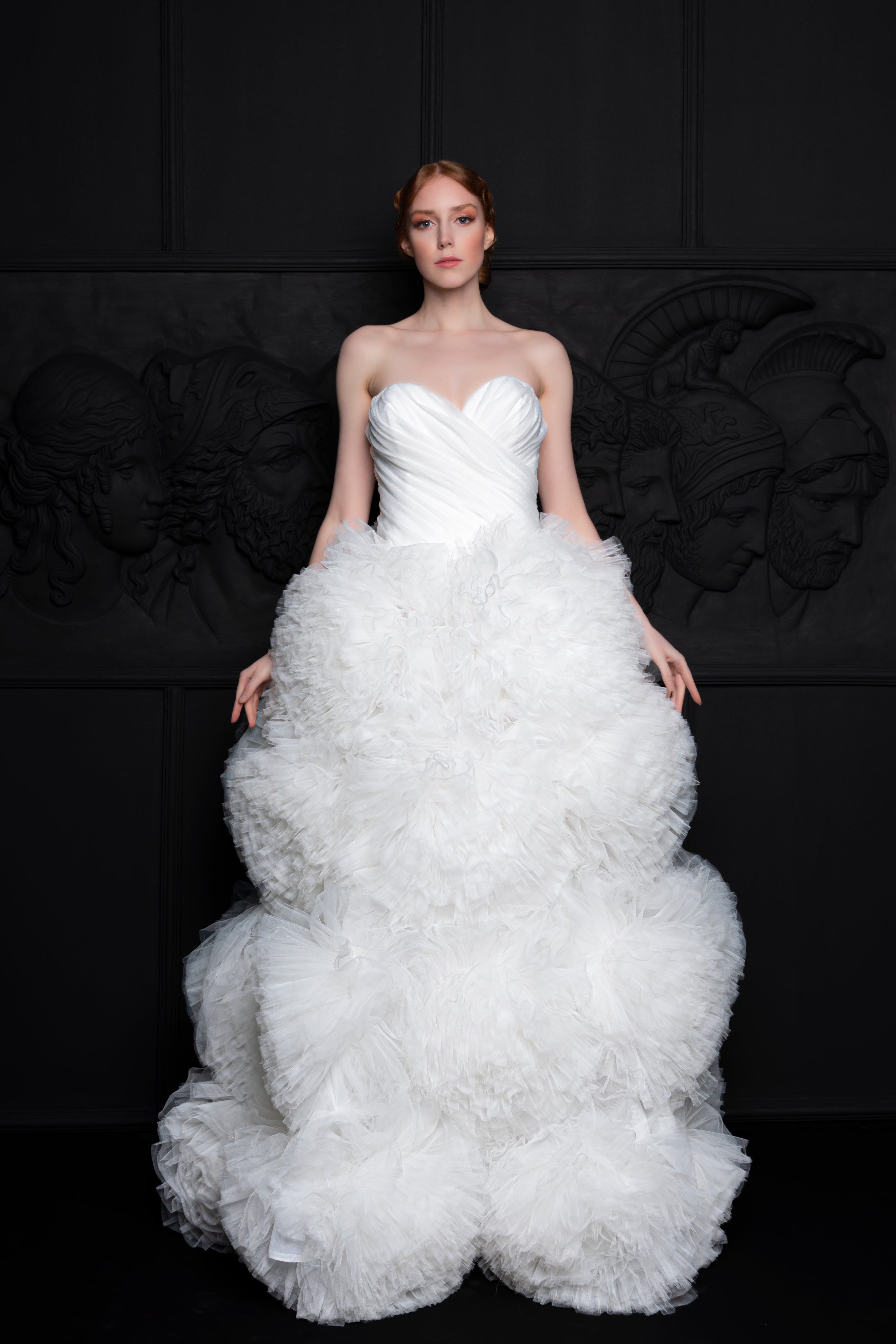 Pleated Sweetheart Neckline Fluffy A-Line Floor Length Bridal Gown Black Pleated Sweetheart Neckline Fluffy A-Line Floor Length Bridal Gown Black