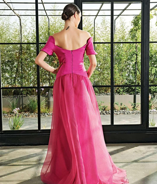 Faille dress with organza overskirt - John Paul Ataker