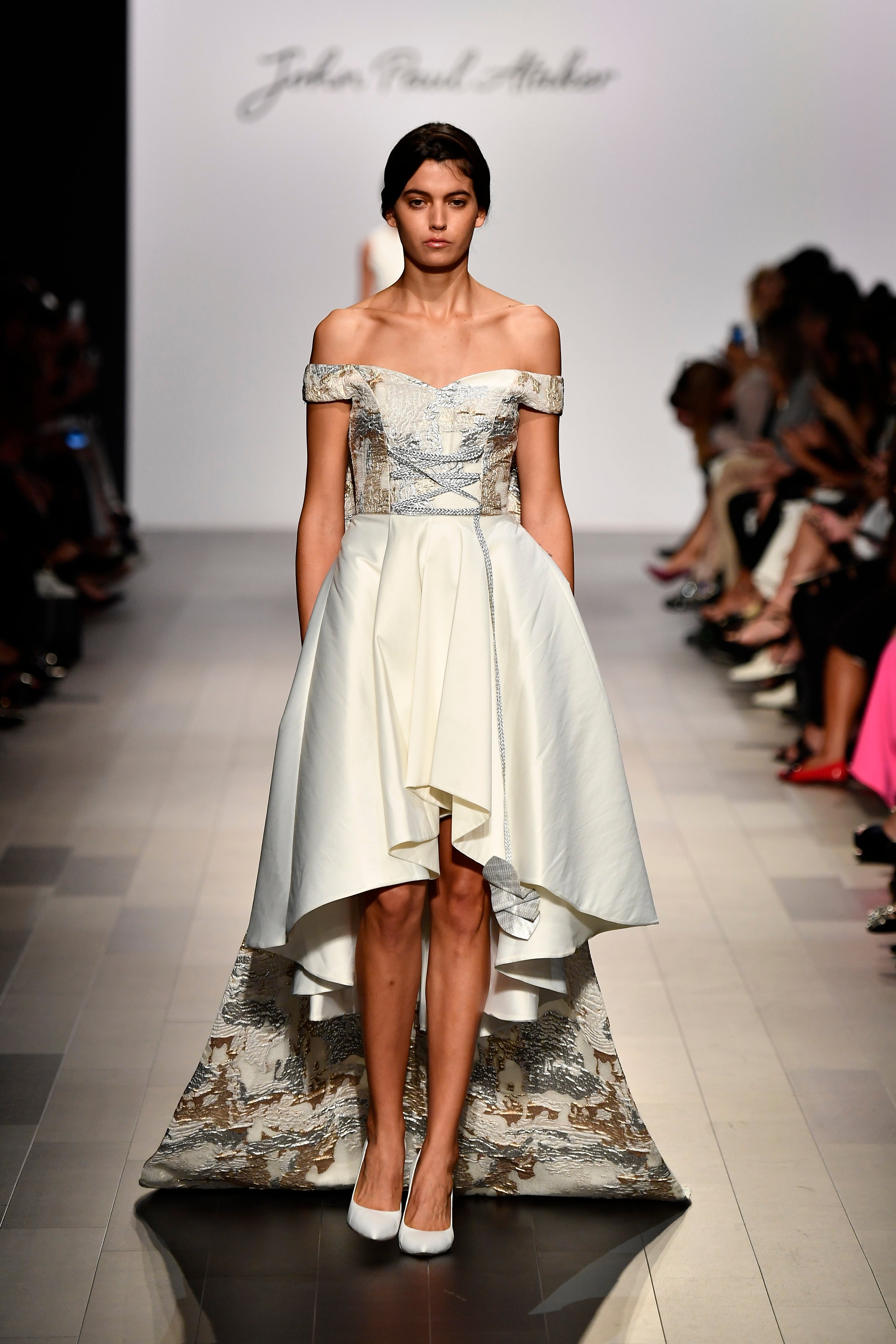 Metallic Burn-Out Organza and Taffeta Short Dress – John Paul Ataker