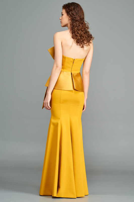 Structured Taffeta and Faille Gown