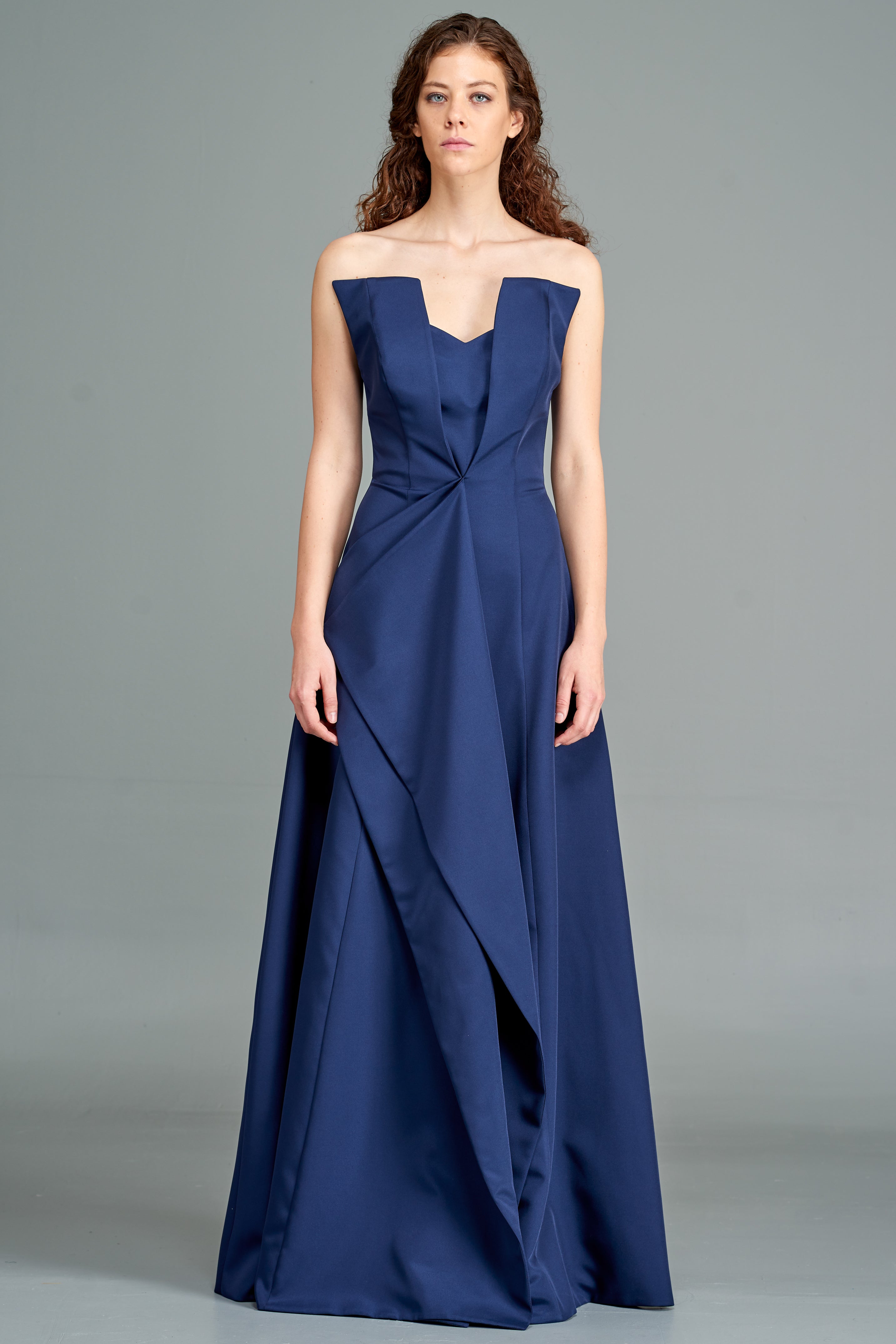 Long Structured Gown Blue Long Structured Gown Blue