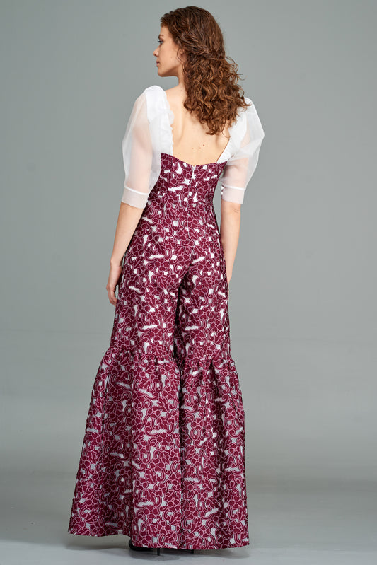 Organza Balloon Sleeve Jumpsuit