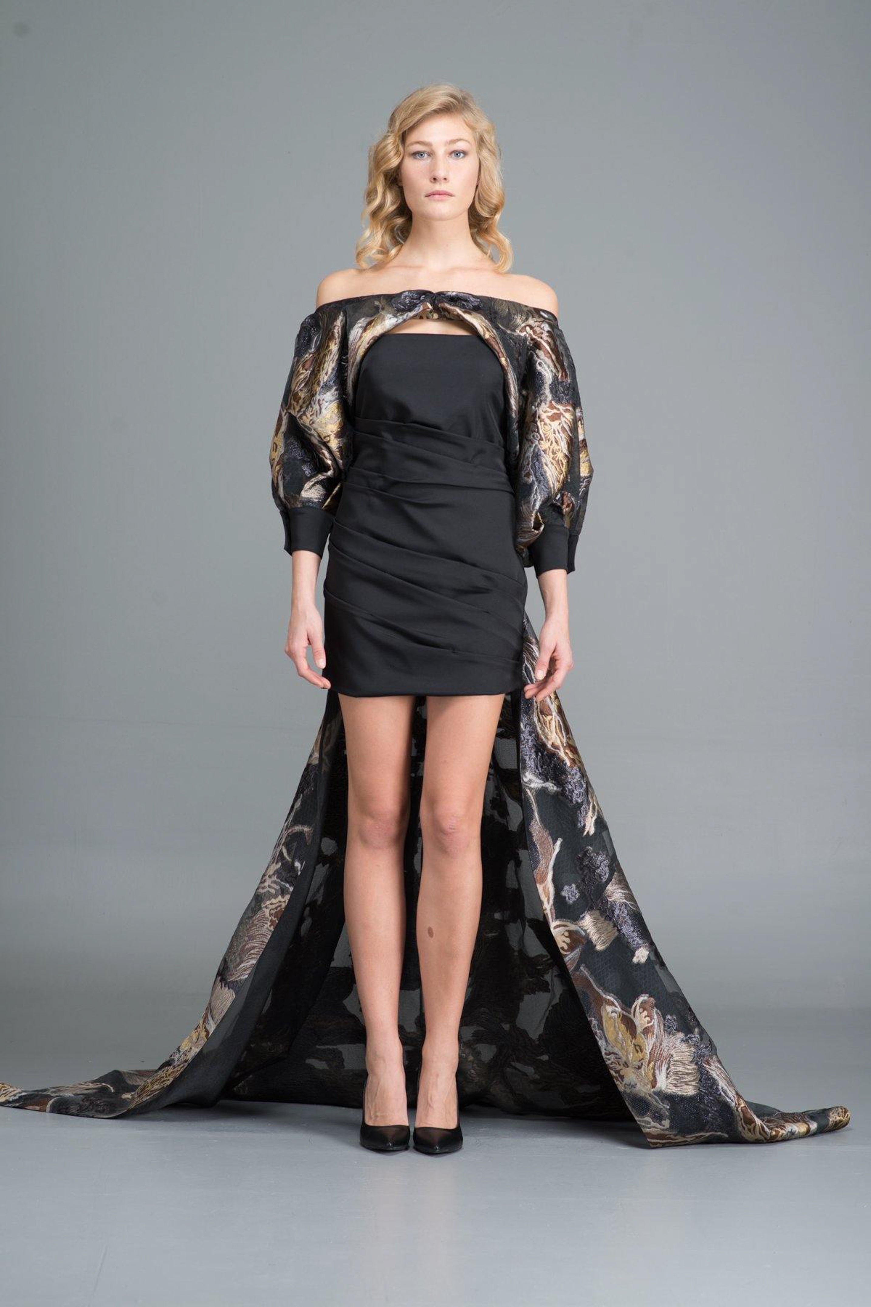 bolero mini dress Taupe Velvet Lace Bolero Mini Dress