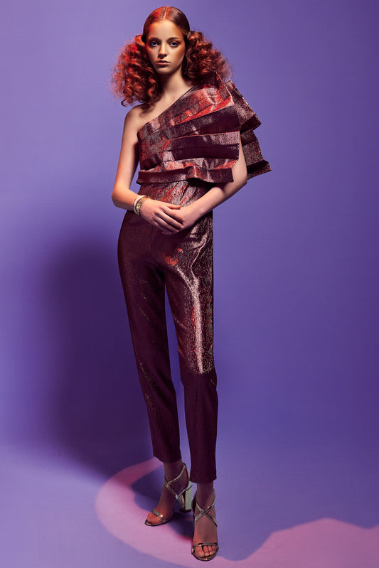 Metallic Folded Detail Jumpsuit