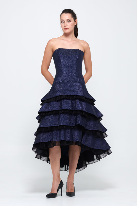 Layered Tulle Detailed Maxi Dress