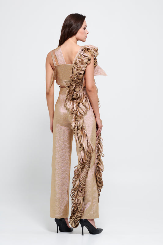 Cut Out and Slim Flared Legs Jumpsuit