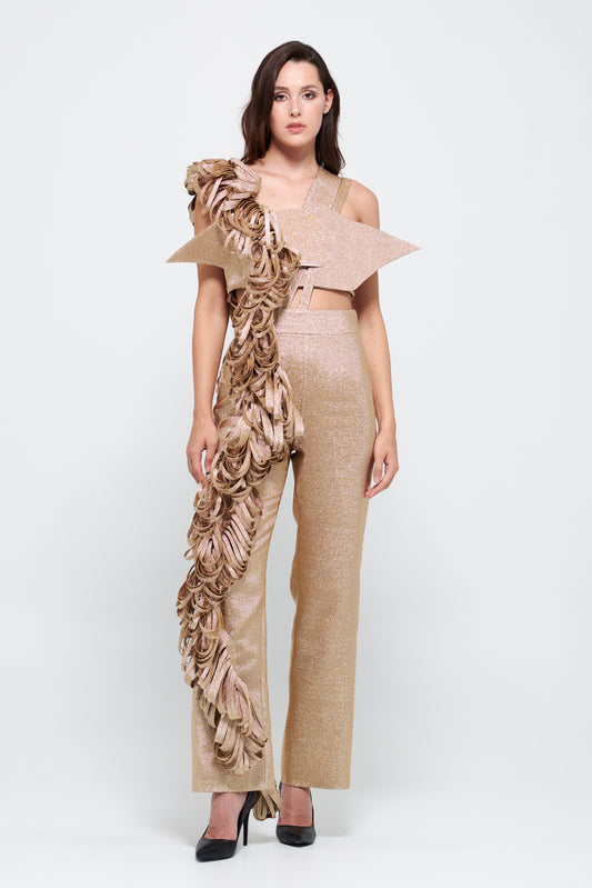 Cut Out and Slim Flared Legs Jumpsuit