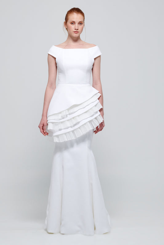 Off The Shoulder Two Tone Mermaid Dress