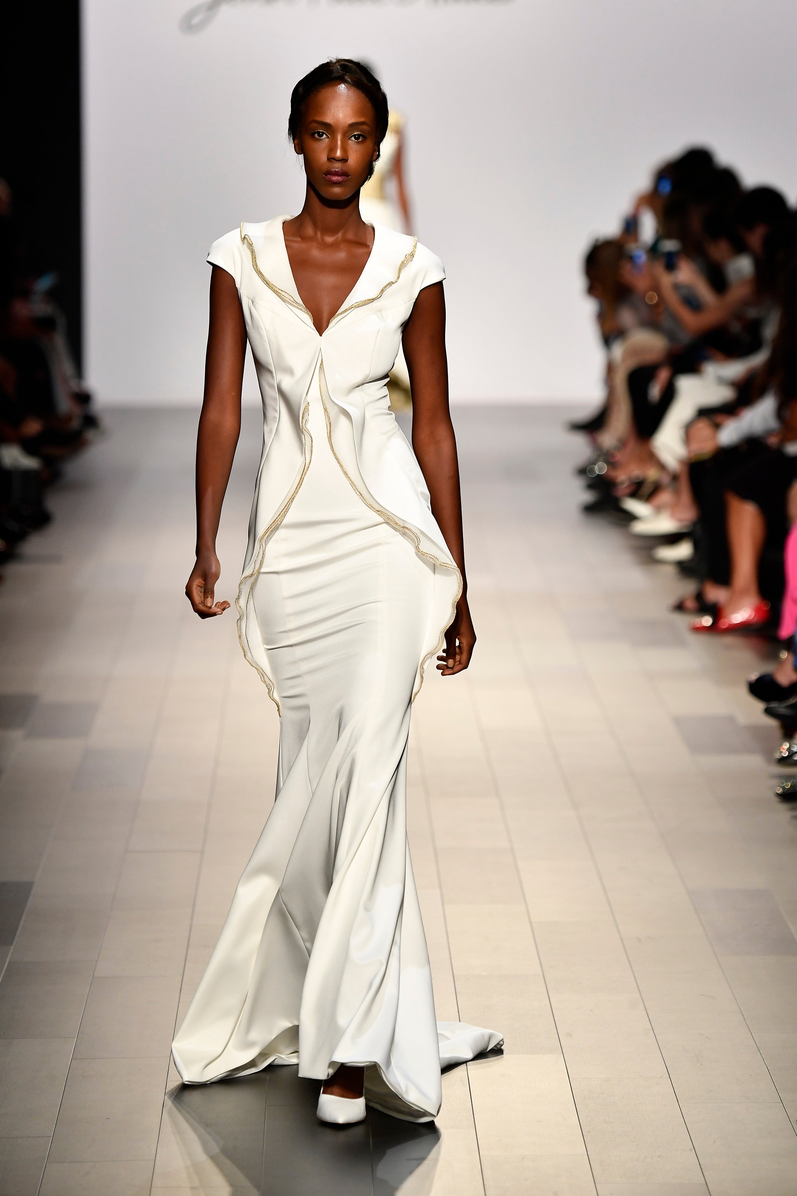 metallic yarn dress A-line V Neck Sleeveless Metallic Yarn Floor-Length Prom Dress, Split Pockets Sequins