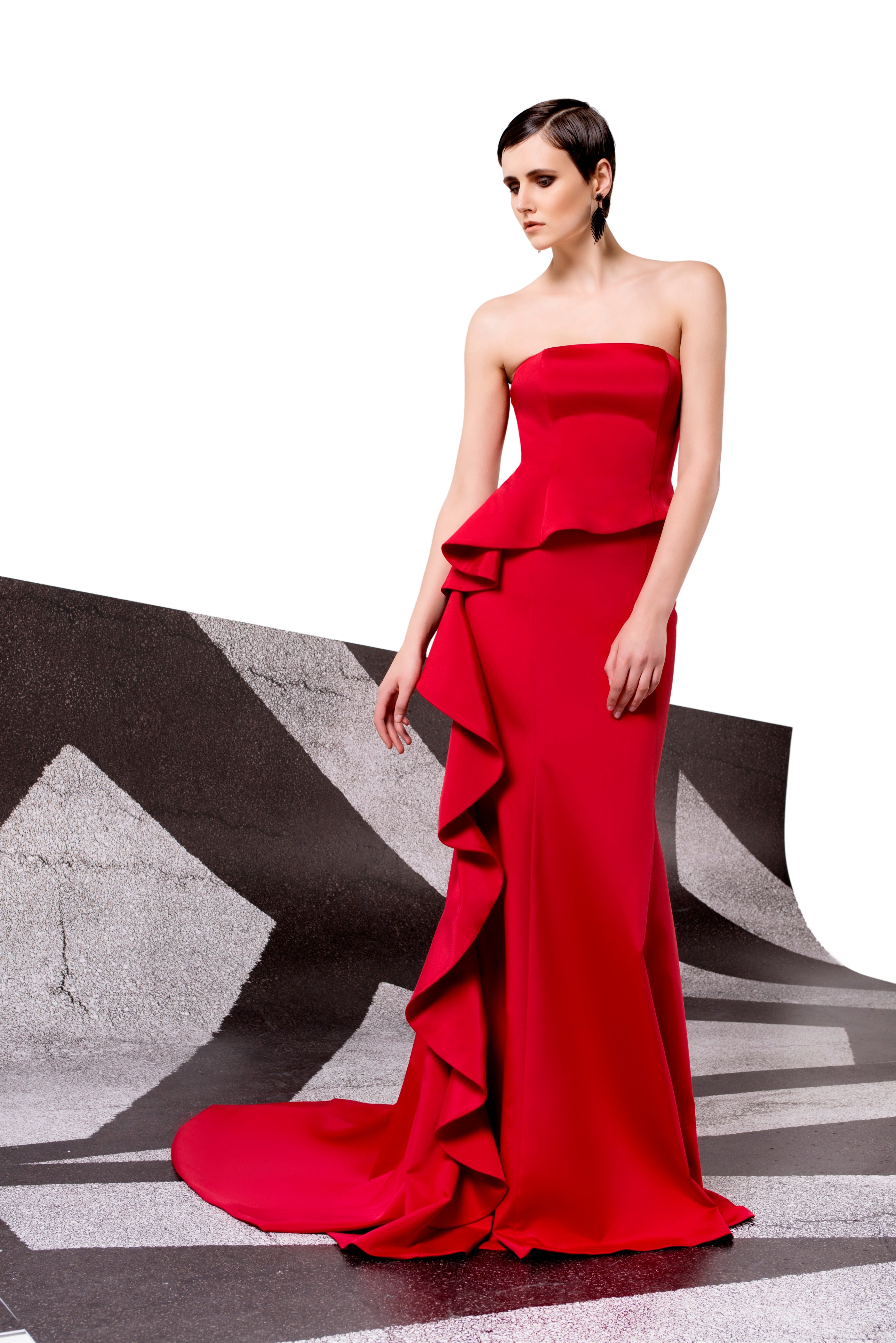 Ruffled Detail Mermaid Dress John Paul Ataker Ruffled Detail Mermaid Dress John Paul Ataker