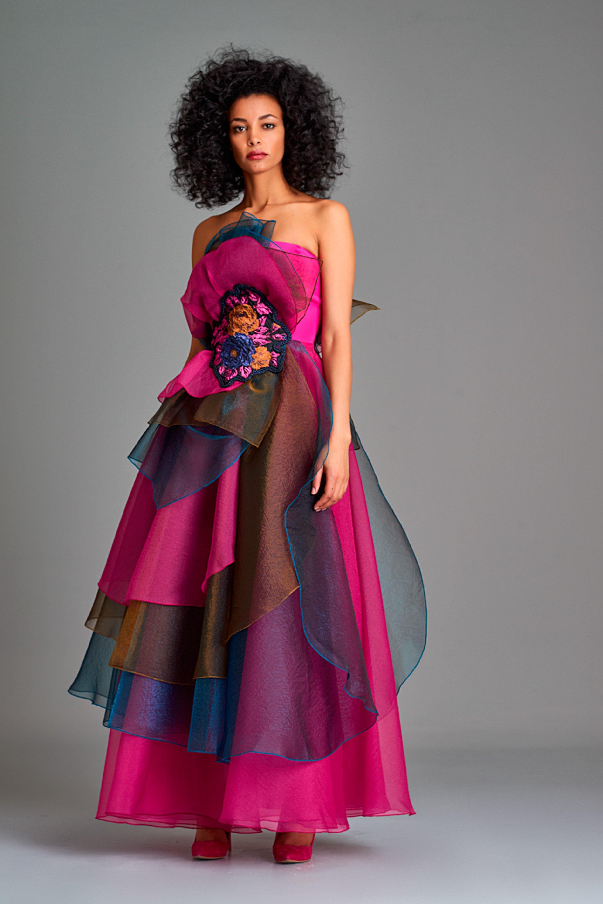 layered organza dress Elegant Layered Off-Shoulder Pink Organza Dress