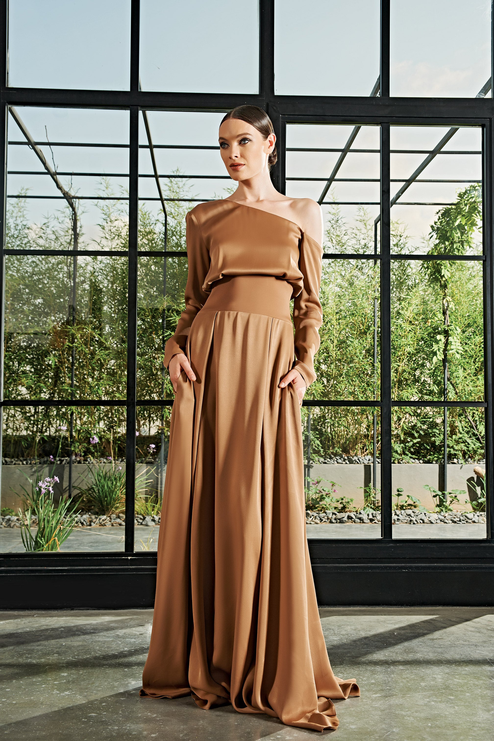 double satin maxi dress Black Satin Double Strap Maxi Dress