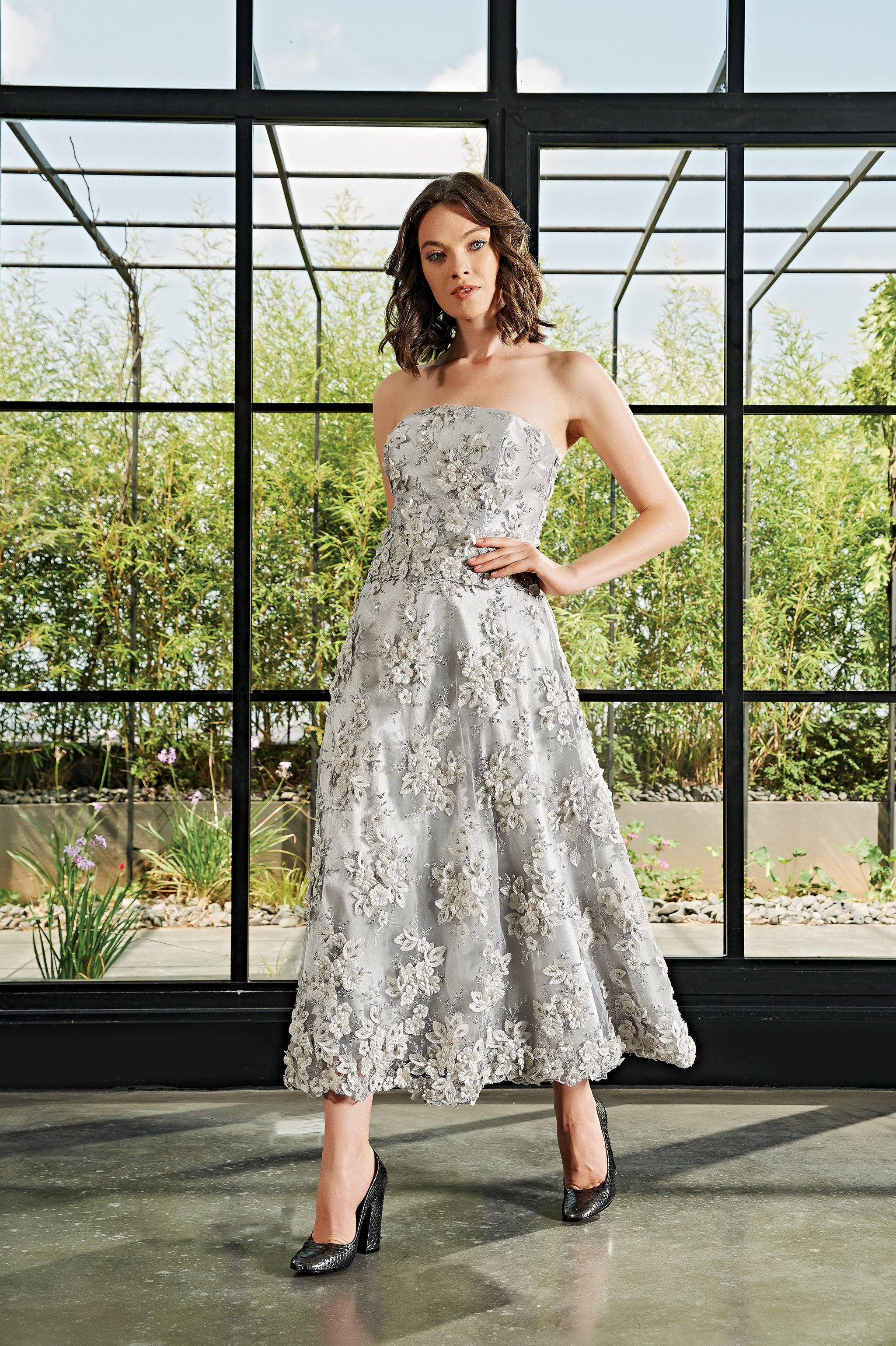 faille midi dress Patou - Draped Recycled Faille Midi Dress - White