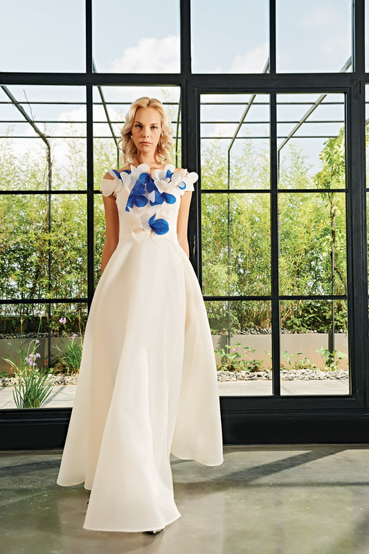 3D Flower Front Detailed Long Dress