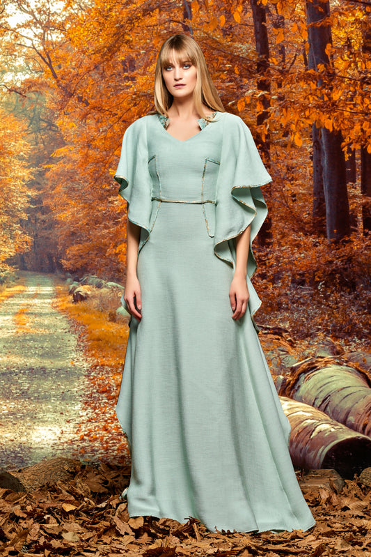 Stretch Ribbed Jacquard Long Dress