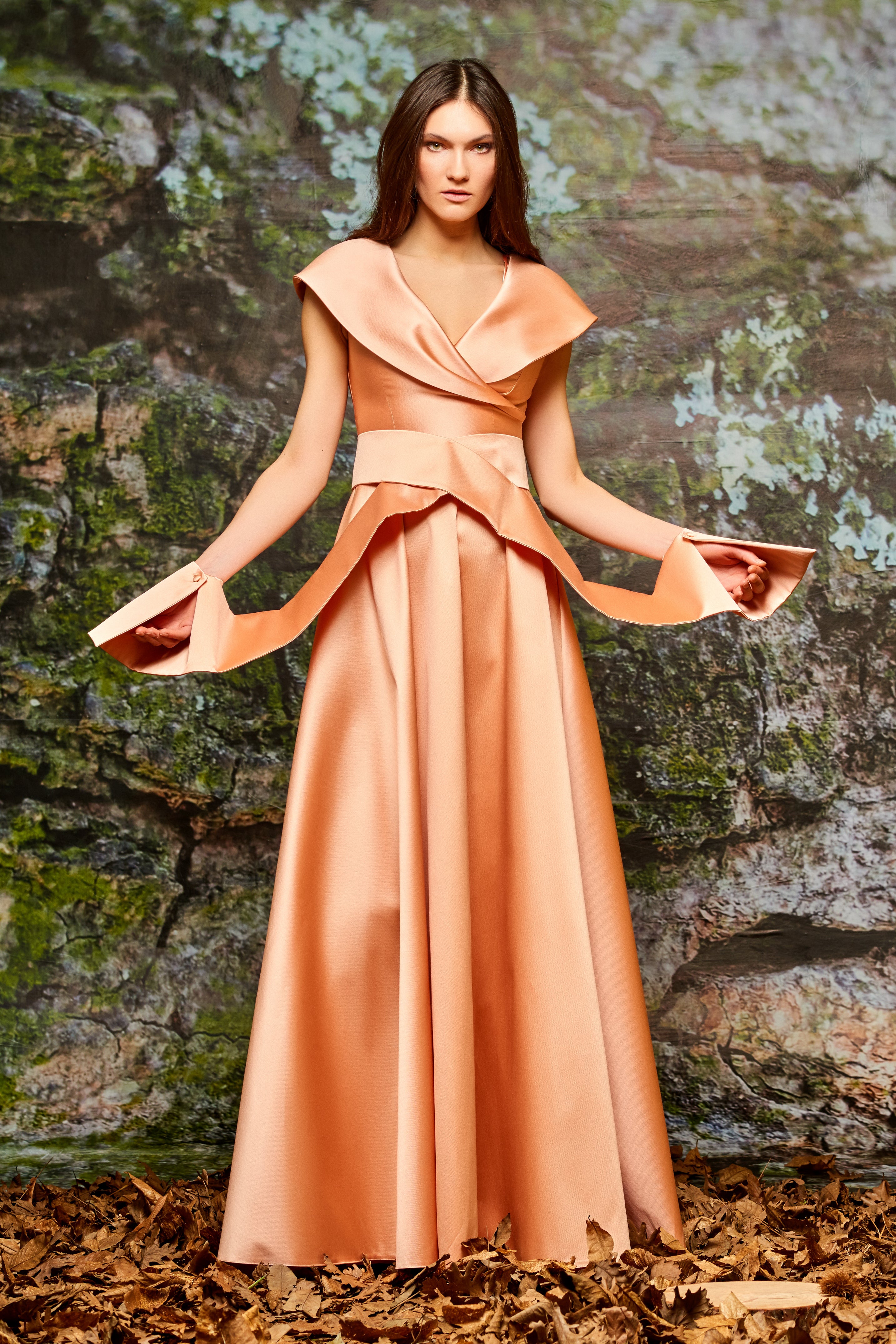 taffeta evening dresses MACloth Deep V Neck Prom Dress Dark Navy Formal Gown Custom Color / Above Knee / US12 Make an entrance while looking so spectacular in this Tarik Ediz masterpiece. Bettina Gown in White Taffeta