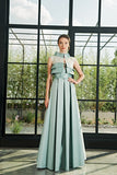 Pleated Organza Detailed Long Dress